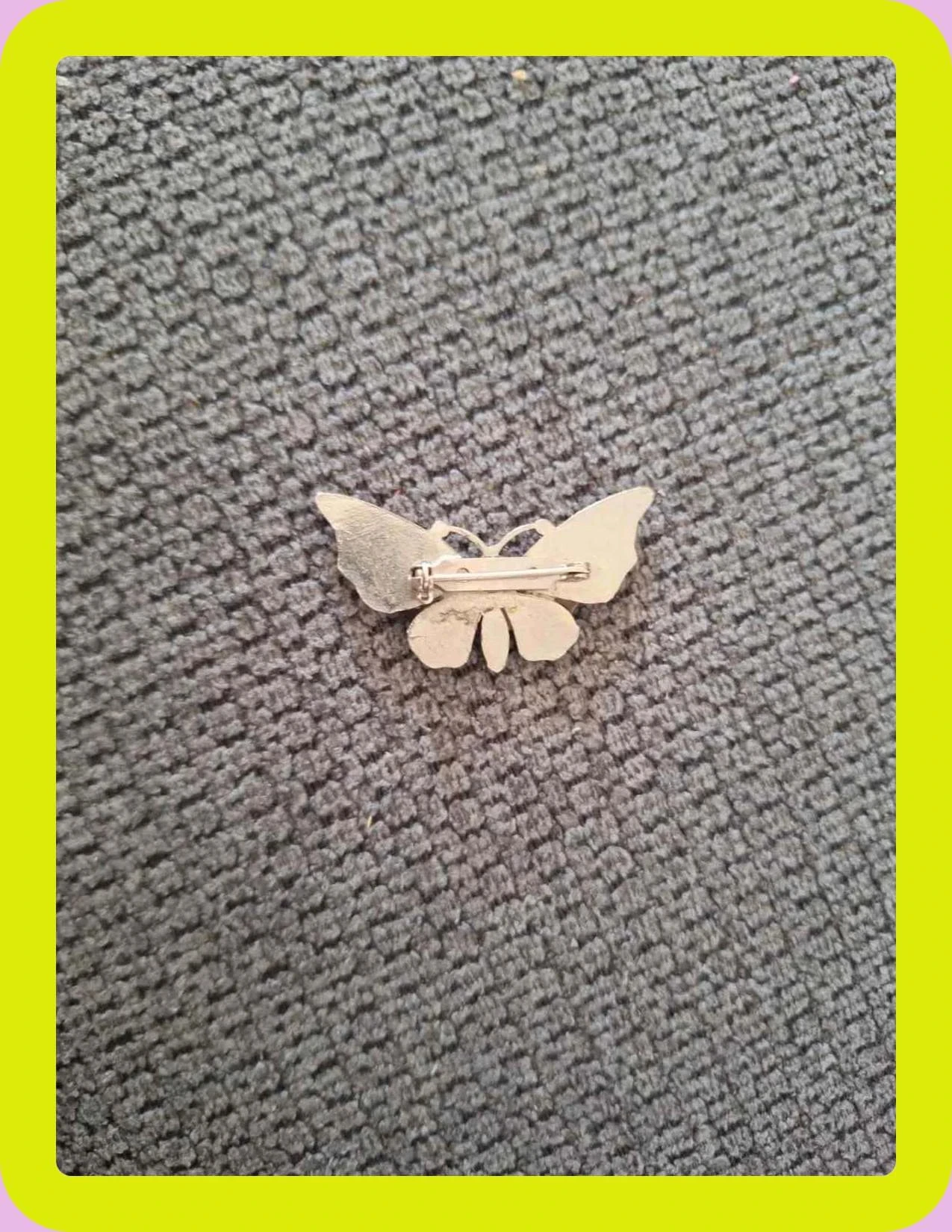 Vintage butterfly brooch with inlaid dried flowers – photo 2